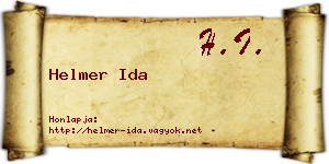 Helmer Ida névjegykártya
